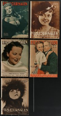 3h0316 LOT OF 5 FILMJOURNALEN SWEDISH MOVIE MAGAZINES 1920s-1930s great images & information!