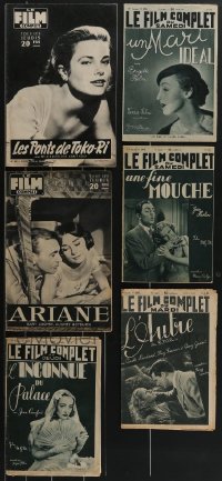 3h0313 LOT OF 6 LE FILM COMPLET FRENCH MOVIE MAGAZINES 1930s-1950s great images & information!
