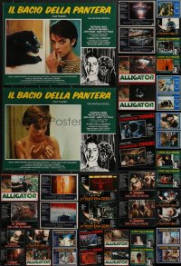 3h0727 LOT OF 62 UNFOLDED HORROR/SCI-FI/FANTASY ITALIAN 14X20 PHOTOBUSTAS 1980s cool movie scenes!