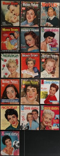 3h0276 LOT OF 16 1951-1953 MOVIE MAGAZINES 1951-1953 filled with great images & articles!