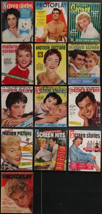 3h0284 LOT OF 13 1954-1956 MOVIE MAGAZINES 1954-1956 filled with great images & articles!