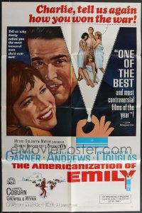3h0218 LOT OF 5 FOLDED AMERICANIZATION OF EMILY ONE-SHEETS 1964 Julie Andrews, James Garner