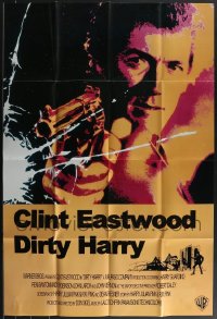 3h0465 LOT OF 4 FOLDED DIRTY HARRY COMMERCIAL POSTERS 1990s art of Clint Eastwood pointing gun!