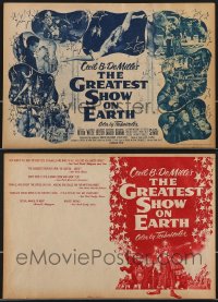 3h0043 LOT OF 48 UNFOLDED GREATEST SHOW ON EARTH HERALDS 1952