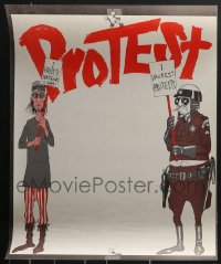3h0723 LOT OF 4 UNFOLDED PROTEST 1970S POSTERS 1970s great art of cop & hippie!