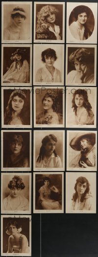 3h0441 LOT OF 16 1910S WATER COLOR CO. 8.25X11.25 PRINTS 1910s portraits of silent actresses!