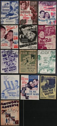 3h0398 LOT OF 13 WARNER BROS HERALDS 1930s-1940s great images from a variety of movies!