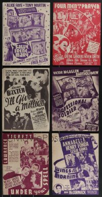 3h0404 LOT OF 6 20TH CENTURY FOX HERALDS 1930s-1940s great images from a variety of movies!