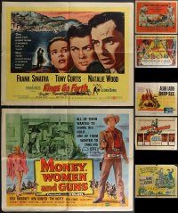 3h0673 LOT OF 7 FORMERLY FOLDED HALF-SHEETS 1950s a variety of cool movie images!