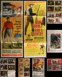 3h0433 LOT OF 7 MISCELLANEOUS FOLDED POSTERS & 29 LOBBY CARDS 1950s-1960s cool movie images!