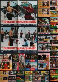 3h0612 LOT OF 84 FORMERLY FOLDED ITALIAN 19X27 PHOTOBUSTAS 1960s-1980s a variety of movie scenes!