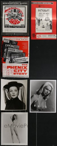 3h0374 LOT OF 6 UNCUT PRESSBOOKS & REPRO PHOTOS 1950s-1980s advertising info + sexy portraits!