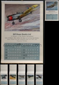 3h0736 LOT OF 2 UNFOLDED MILITARY AIRCRAFT CALENDARS 1975 cool art of early airplanes!