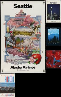 3h0802 LOT OF 5 UNFOLDED SEATTLE TRAVEL POSTERS 1960s-1980s great images of popular landmarks!