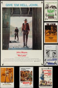 3h0214 LOT OF 7 FOLDED JOHN WAYNE ONE-SHEETS 1960s-1970s Rio Lobo, Chisum, Brannigan & more!