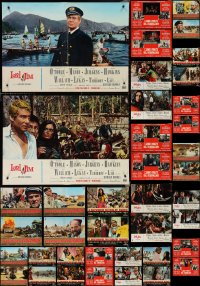 3h0643 LOT OF 40 MOSTLY FORMERLY FOLDED ITALIAN 19X27 PHOTOBUSTAS 1960s a variety of movie scenes!