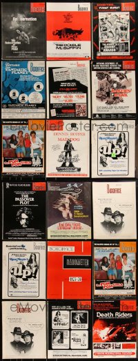 3h0264 LOT OF 18 BOX OFFICE 1975-76 EXHIBITOR MAGAZINES 1975-1976 great movie images & articles!