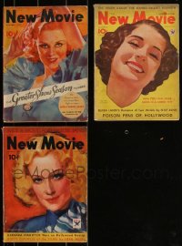 3h0324 LOT OF 3 NEW MOVIE MOVIE MAGAZINES 1933 Ginger Rogers, Norma Shearer, Miriam Hopkins