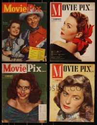 3h0321 LOT OF 4 MOVIE PIX MOVIE MAGAZINES 1949-1950 filled with great images & articles!