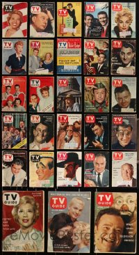 3h0336 LOT OF 28 1950S TV GUIDE MAGAZINES 1950s filled with great images & articles!