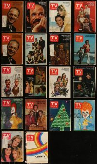 3h0337 LOT OF 18 1970-71 TV GUIDE MAGAZINES 1970-1971 filled with great images & articles!