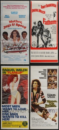 3h0452 LOT OF 4 FOLDED RAQUEL WELCH AUSTRALIAN DAYBILLS 1960s-1970s great images from her movies!