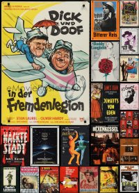 3h0762 LOT OF 32 FORMERLY FOLDED GERMAN & EAST GERMAN POSTERS 1950s-1980s a variety of cool images!