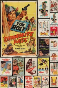 3h0147 LOT OF 87 FOLDED ONE-SHEETS 1940s-1970s great images from a variety of different movies!
