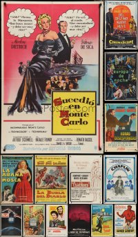 3h0455 LOT OF 17 FOLDED ARGENTINEAN POSTERS 1950s-1980s a variety of cool movie images!