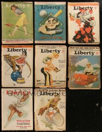 3h0307 LOT OF 8 LIBERTY MOVIE MAGAZINES 1930s-1940s cool covers + great images & articles!