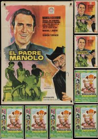 3h0786 LOT OF 9 FORMERLY FOLDED SPANISH POSTERS 1960s-1970s great art by Mac Gomez & Jano!