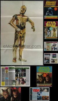 3h0323 LOT OF 3 STAR WARS MOVIE MAGAZINES 1970s-1980s each folds out to create a cool poster!