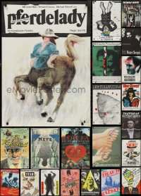 3h0752 LOT OF 26 UNFOLDED & FORMERLY FOLDED EAST GERMAN A1 POSTERS 1970s-1980s cool movie images!