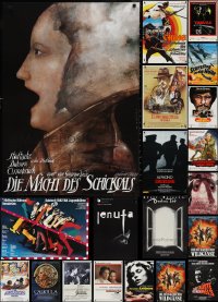 3h0772 LOT OF 22 MOSTLY FORMERLY FOLDED GERMAN POSTERS 1970s-1980s a variety of cool movie images!