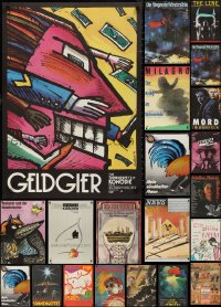 3h0753 LOT OF 25 MOSTLY FORMERLY FOLDED EAST GERMAN A1 POSTERS 1970s-1980s cool movie images!