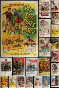3h0155 LOT OF 59 FOLDED ONE-SHEETS 1950s-1970s great images from a variety of different movies!
