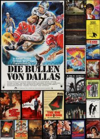 3h0767 LOT OF 27 MOSTLY FORMERLY FOLDED MISCELLANEOUS GERMAN POSTERS 1970s-1990s cool movie images!