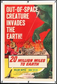 3j0856 20 MILLION MILES TO EARTH linen 1sh 1957 out-of-space creature invades the Earth, cool art!