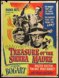 3j0145 TREASURE OF THE SIERRA MADRE style A 30x40 1948 Humphrey Bogart, Holt, Walter, Huston, rare!