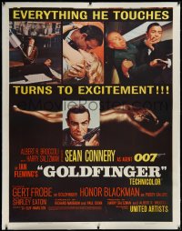 3j0413 GOLDFINGER linen INCOMPLETE 3sh 1964 great images of Sean Connery as James Bond 007!