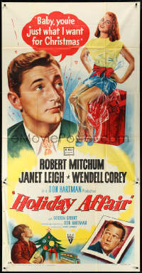 3j0138 HOLIDAY AFFAIR style A 3sh 1949 sexy Janet Leigh is just what Mitchum wants for Christmas!