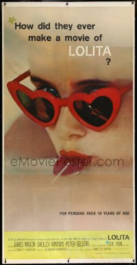 3j0418 LOLITA linen 3sh 1962 Stanley Kubrick, sexy Sue Lyon with heart sunglasses & lollipop, rare!