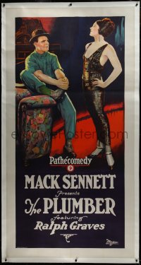 3j0431 PLUMBER linen 3sh 1925 great art of Ralph Graves & sexy Alice Day, Mack Sennett, ultra rare!