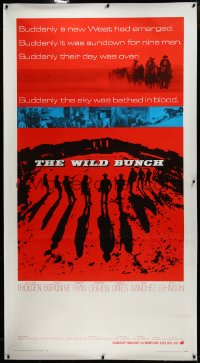 3j0438 WILD BUNCH linen int'l 3sh 1969 Sam Peckinpah cowboy classic, great different artwork!
