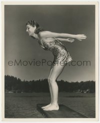 3j0329 ANN SHERIDAN 8.25x10 still 1940s wearing sexy swimsuit about to jump off diving board!