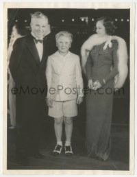 3j0336 CHARLIE CHAPLIN/PAULETTE GODDARD/JACKIE COOPER 6.5x8.5 news photo 1933 at Bowery premiere!