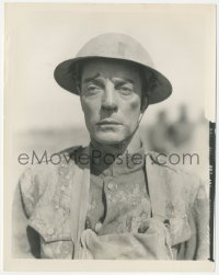 3j0343 DOUGH BOYS 8x10.25 still 1930 best close portrait of Stone Face soldier Buster Keaton!
