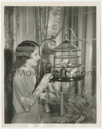 3j0374 PURCHASE PRICE candid 8x10.25 still 1932 Barbara Stanwyck gives her bird his singing lesson!