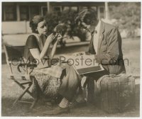 3j0388 TORRENT candid 8x9.75 still 1926 young Greta Garbo learning to speak English with interpreter!