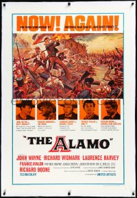 3j0860 ALAMO linen 1sh R1967 John Wayne & Richard Widmark in the Texas War of Independence!